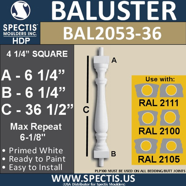 BAL2053-36 Spectis Urethane Railing Baluster 4 1/4" x 36 1/2"