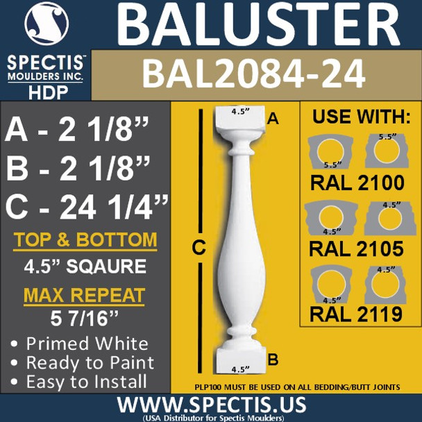 BAL2084-24 Spectis Urethane Railing Baluster 4 1/2" x 24 1/4"