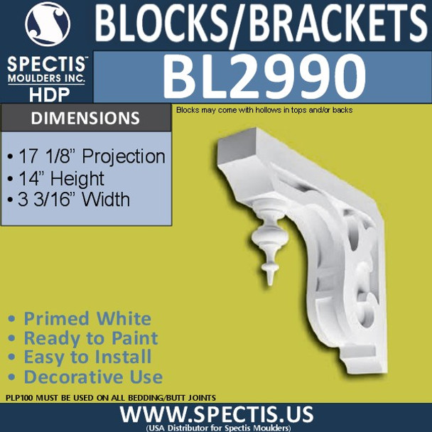 BL2990 Eave Block or Bracket 3.19"W x 14"H x 17.13" P