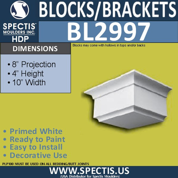 BL2997 Eave Block or Bracket 10"W x 4"H x 8" P