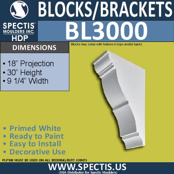 BL3000 Eave Block or Bracket 9.25"W x 30"H x 18"P