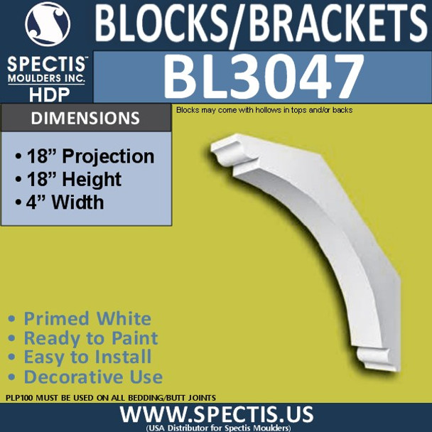 BL3047 Eave Block or Bracket 4"W x 18"H x 18" P