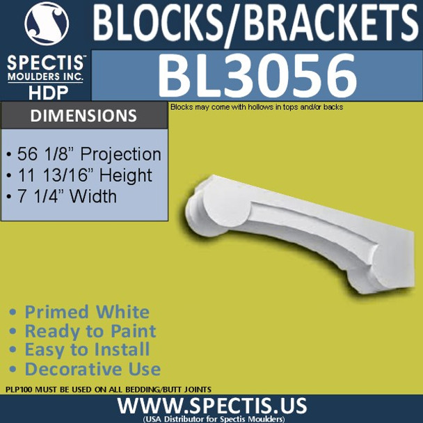 BL3056 Eave Block or Bracket 7.25"W x 11 13/16"H x 56 1/8" P