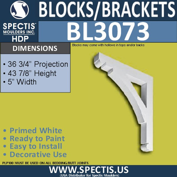 BL3073 Eave Block or Bracket 5"W x 44"H x 36.75" P