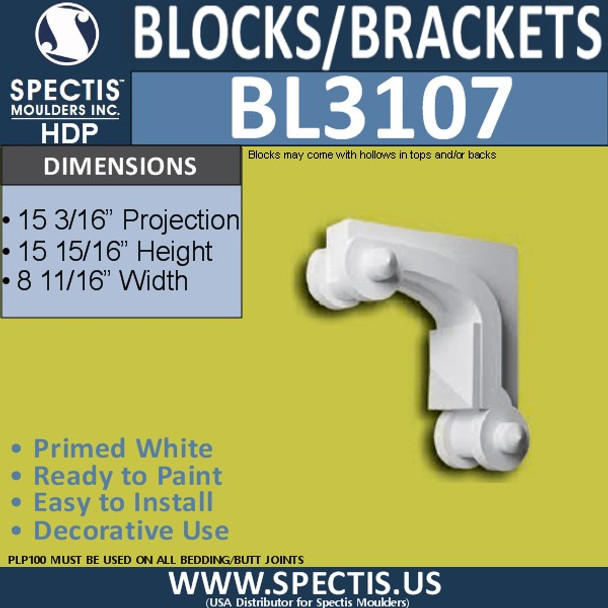 BL3107 Eave Block or Bracket 8.69"W x 16"H x 26.33" P