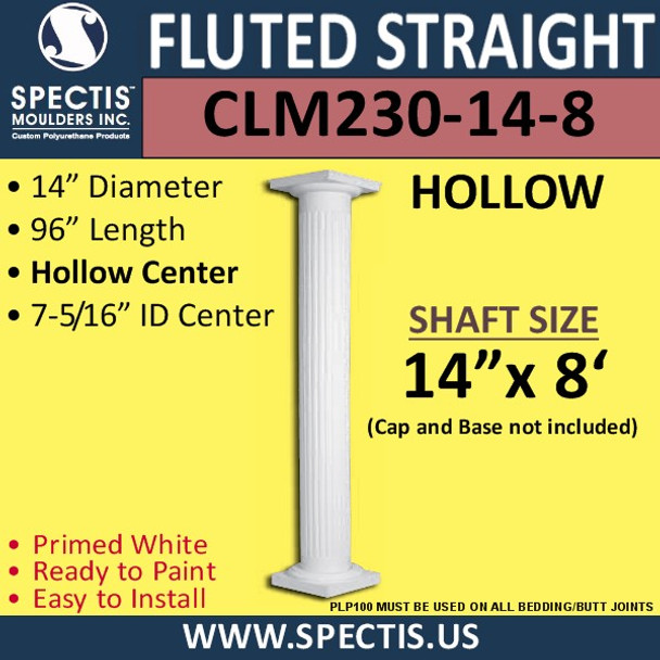 CLM230-14-8 Fluted Straight Column 14" x 96"