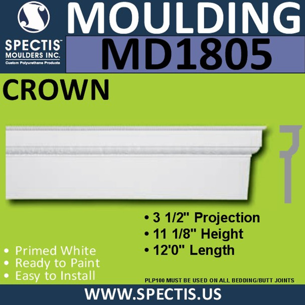 MD1805 Crown Molding Trim decorative spectis urethane