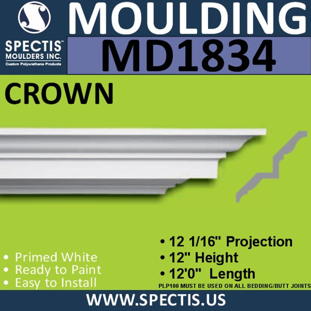 MD1834 Crown Molding Trim decorative spectis urethane