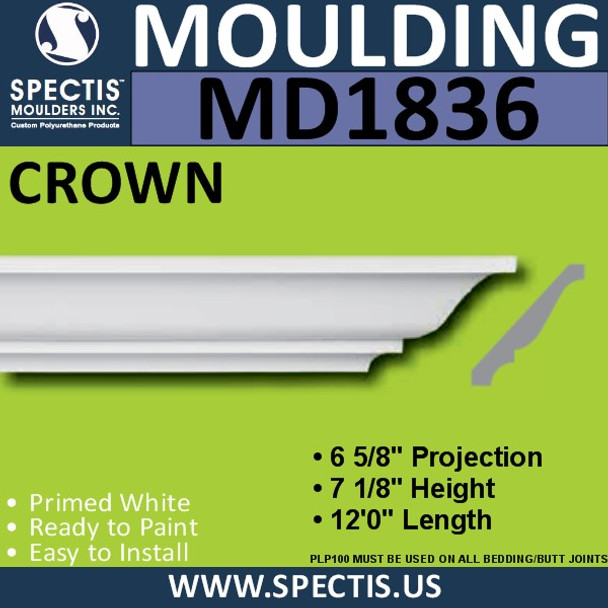 MD1836 Crown Molding Trim decorative spectis urethane