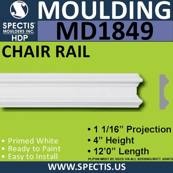 MD1849 Chair Rail Molding Trim decorative spectis urethane