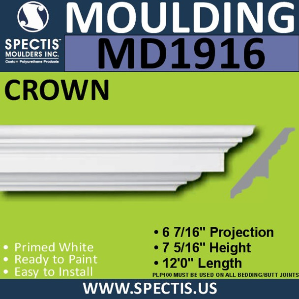 MD1916 Crown Molding Trim decorative spectis urethane