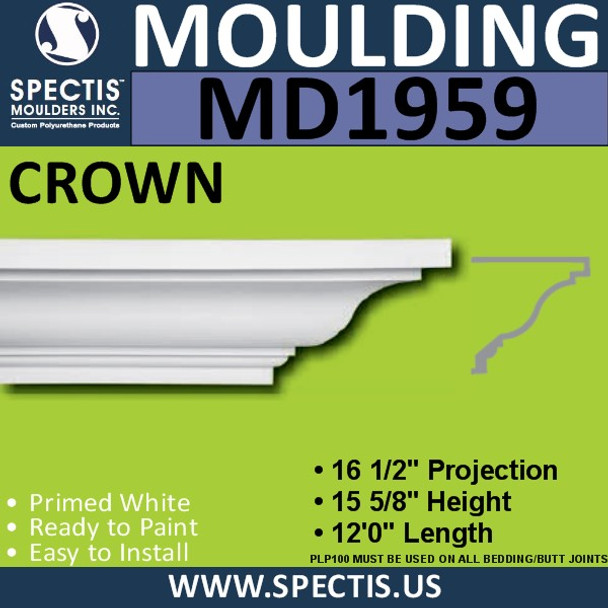 MD1959 Crown Molding Trim decorative spectis urethane