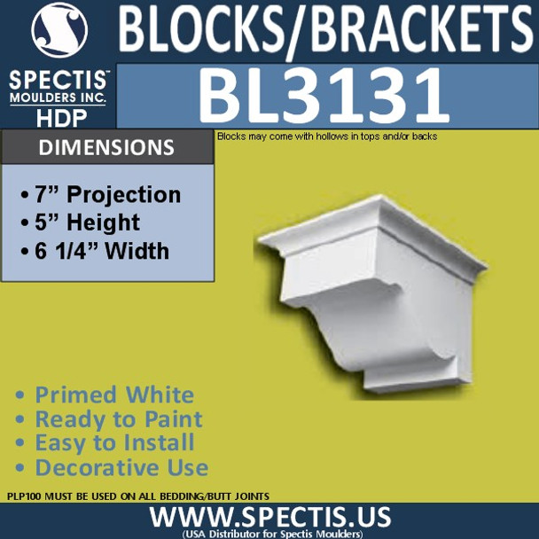 BL3131 Eave Block or Bracket 6.25"W x 5"H x 7"P