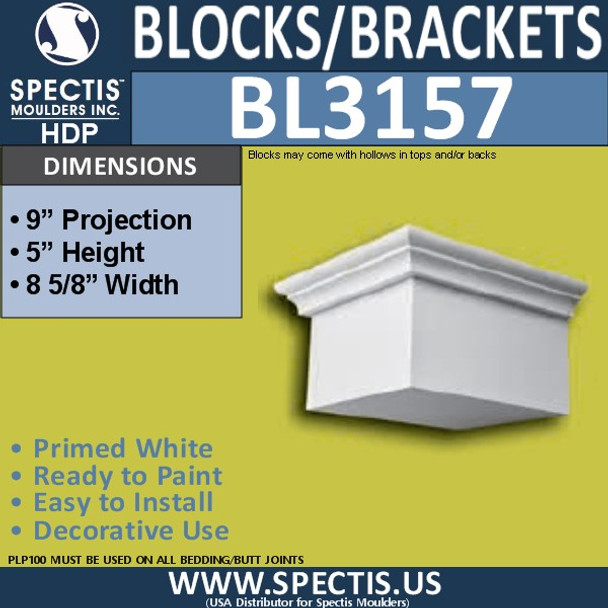 BL3157 Eave Block or Bracket 8.62"W x 5"H x 9"P