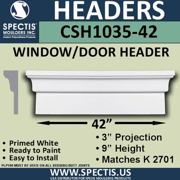 CSH1035-42 Crosshead for Window/Door 3"P x 9"H x 42"W