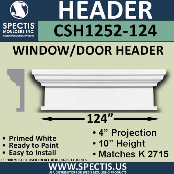 CSH1252-124 Crosshead for Window/Door 4"P x 10"H x 124"W