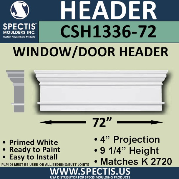 CSH1336-72 Crosshead for Window/Door 4"P x 9.25"H x 72"W