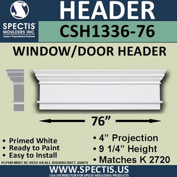 CSH1336-76 Crosshead for Window/Door 4"P x 9.25"H x 76"W