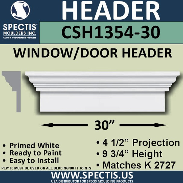 CSH1354-30 Crosshead for Window/Door 4.5"P x 9.75"H x 30"W