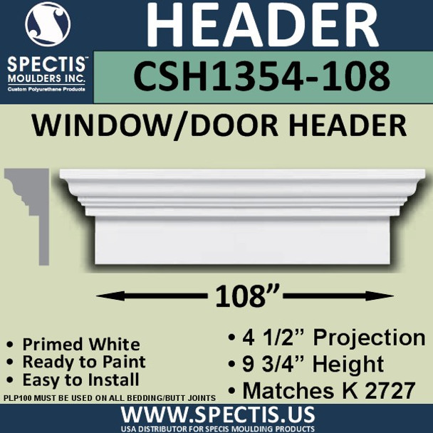 CSH1354-108 Crosshead for Window/Door 4.5"P x 9.75"H x 108"W