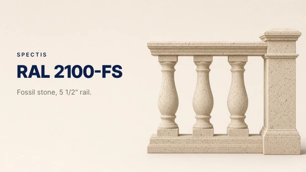 RAL 2100 Fossil Stone Handrail System — Top Rail, Bottom Rail, and Balusters