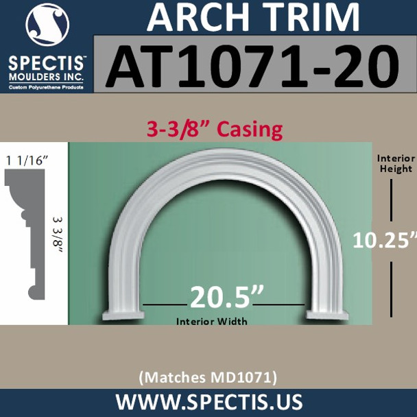 AT1071-20 Arch Circle Top 3-3/8" Casing Fits 20.5" Opening