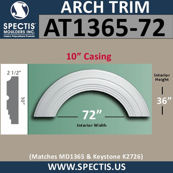 AT1365-72 Arch Circle Top 10" Wide Casing 72" Opening