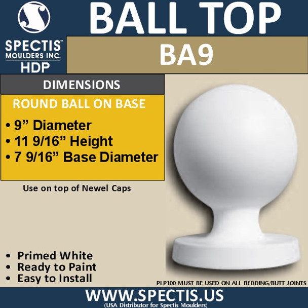 BA9 Urethane Ball with Base 9" Wide
