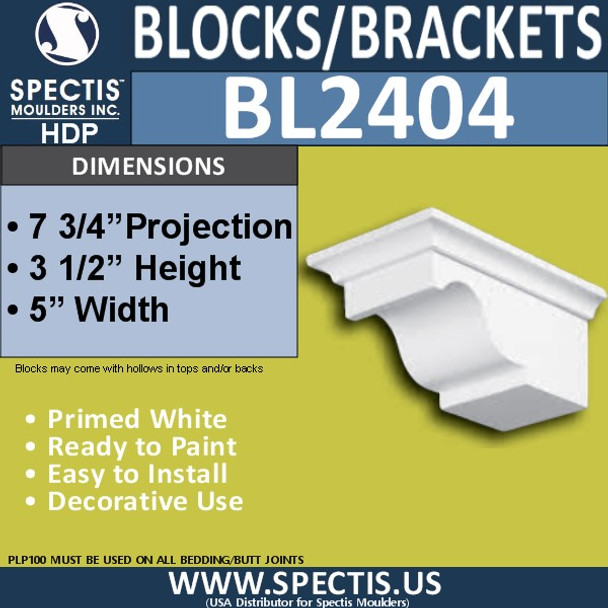 BL2404 Eave Block or Bracket 5"W x 3.5"H x 7.75" P
