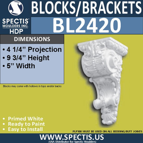 BL2420 Eave Block or Bracket 5"W x 9.75"H x 4.25" P