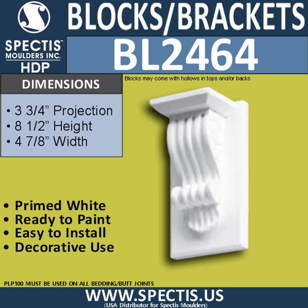 BL2464 Eave Block or Bracket 5"W x 8.5"H x 3.75" P