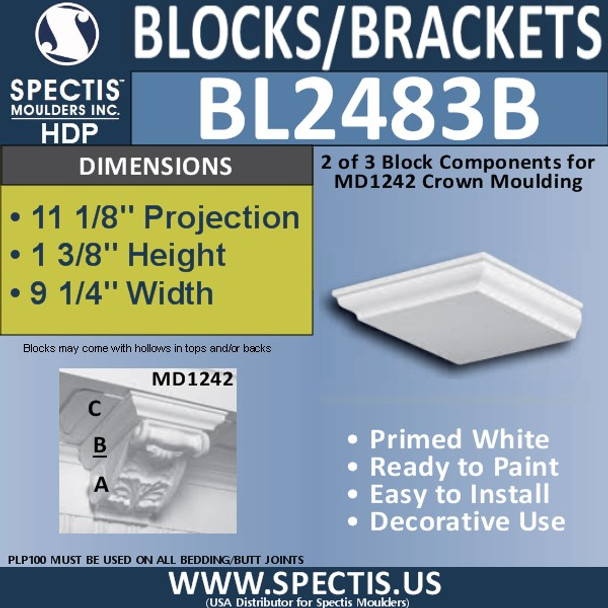 BL2483B Eave Block or Bracket 9.25"W x 2"H x 10.25" P