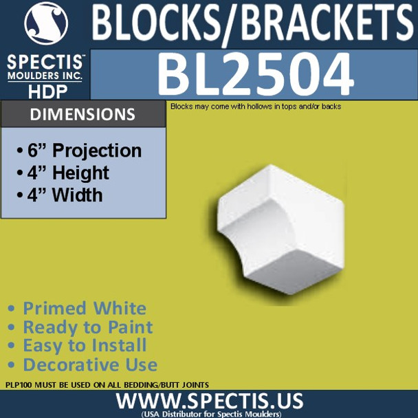 BL2504 Eave Block or Bracket 4"W x 4"H x 6" P