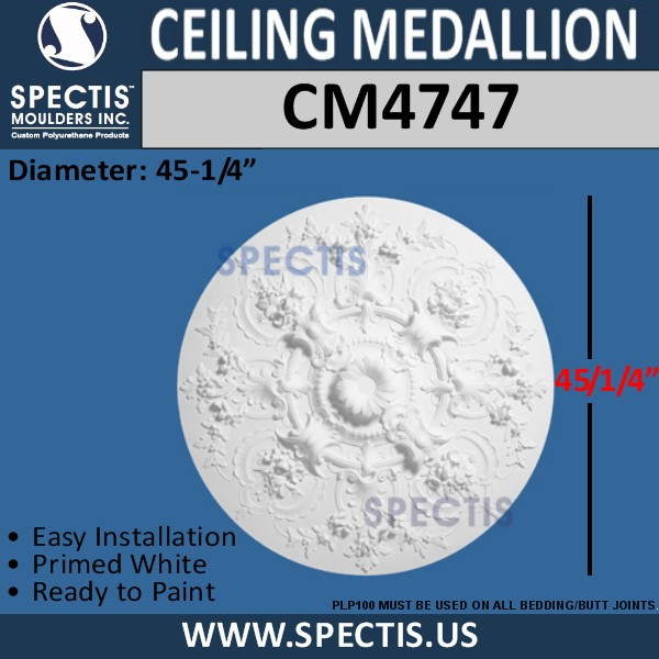 CM4747 Decorative Round Ceiling Medallion 45 1/4"