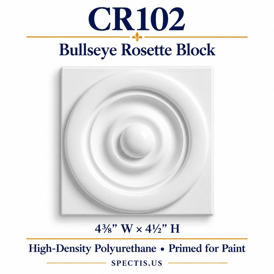 CR102 Bullseye Rosette Block — HDP — 4⅜″ W × 4½″ H
