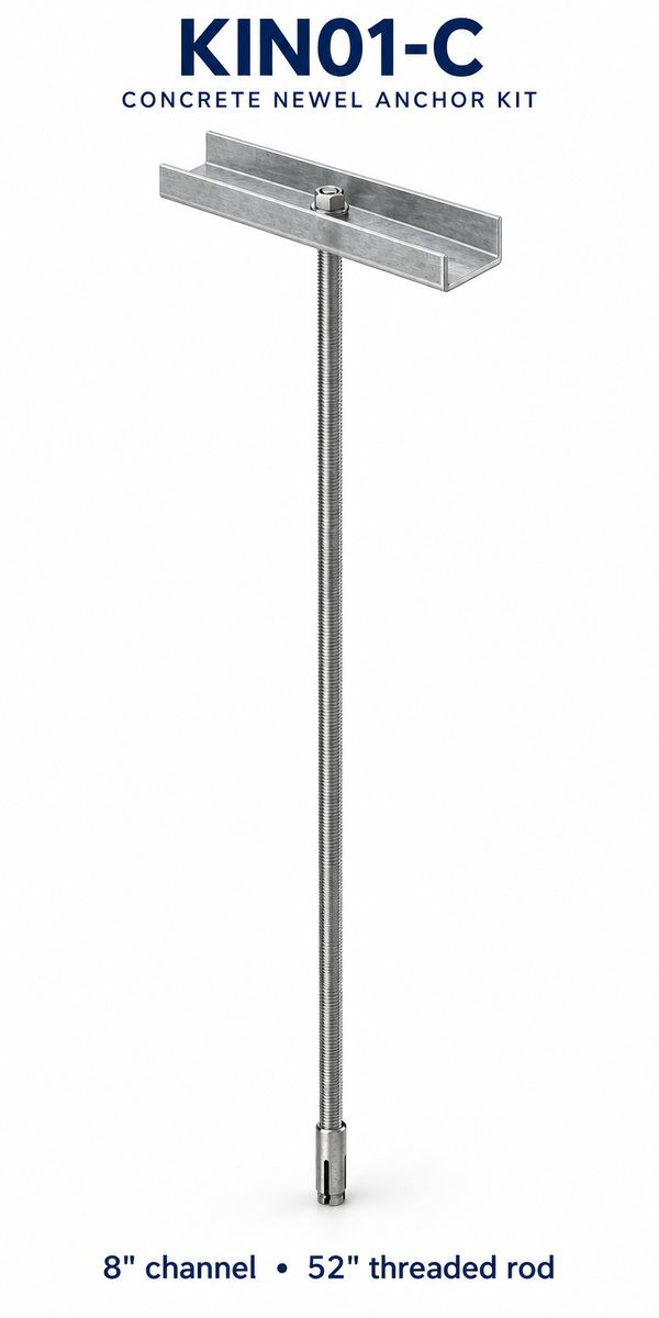 KIN01-C Newel Post Anchor Kit for Concrete – 8″ Channel — product illustration