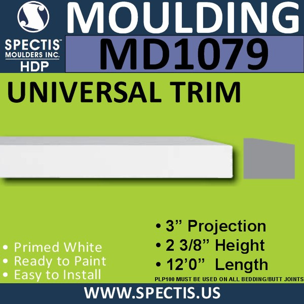 MD1079 Spectis Molding Sill Trim 1 5/8"P x 3 3/8"H x 144"L