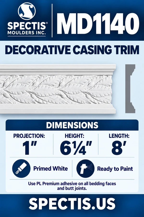 MD1140 Decorative Casing Trim — Spectis moulding dimensions and profile