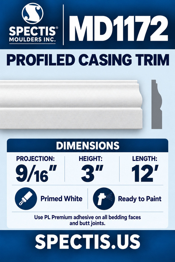 MD1172 Profiled Casing Trim — Spectis moulding dimensions and profile