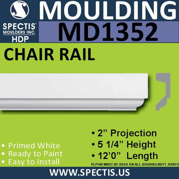 MD1352 Spectis Crown Molding 2"P x 5 1/4"H x 144"L