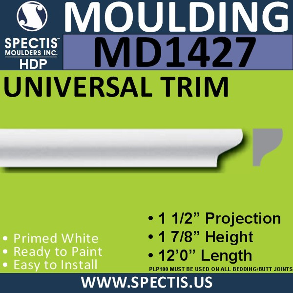 MD1427 Spectis Crown Molding 1 1/2"P x 1 7/8"H x 144"L