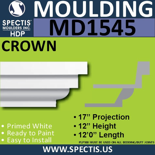 MD1545 Spectis Crown Molding Trim 17"P x 12"H x 144"L