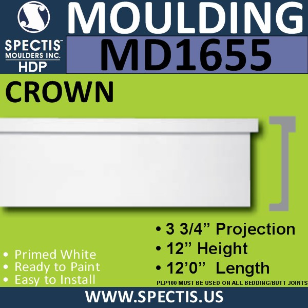 MD1655 Spectis Molding Cap Trim 3 3/4"P x 12"H x 144"L