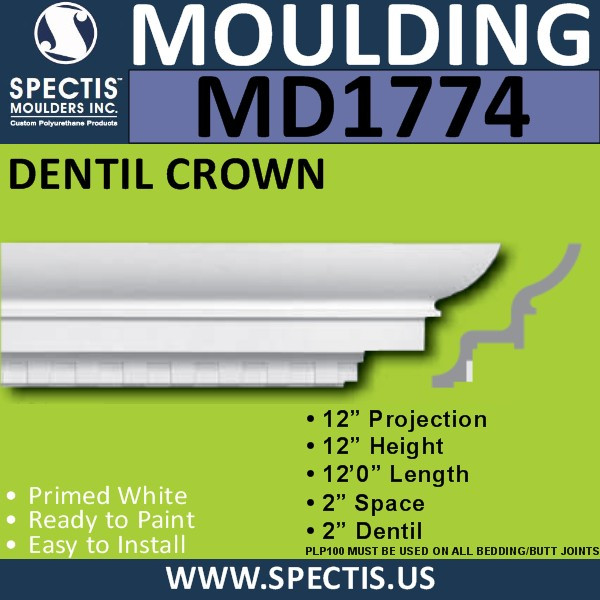 MD1774 Spectis Crown Molding Trim 12"P x 12"H x 144"L