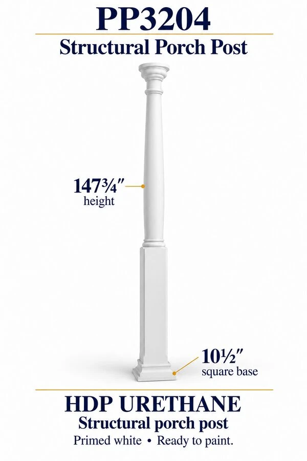 PP3204 Structural Porch Post – 10½″ square base × 147¾″ height