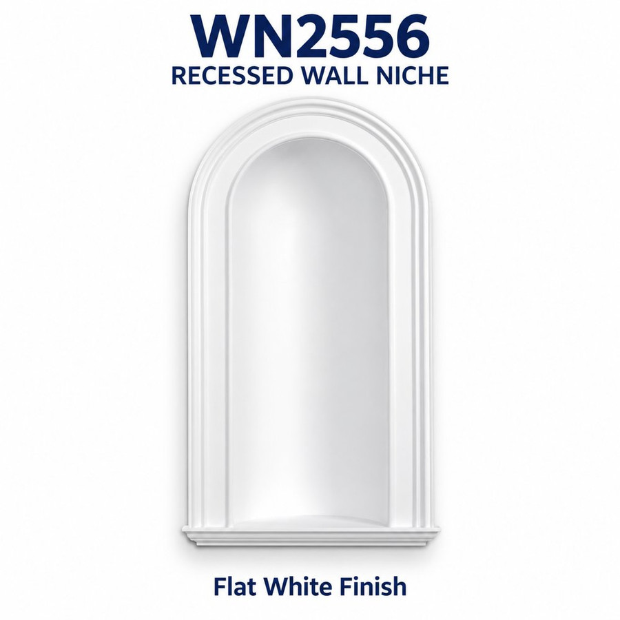 WN2556 recessed wall niche, Flat White Finish; product illustration