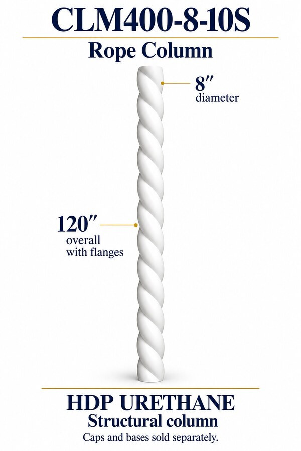 CLM400-8-10S Rope Structural Column – 8″ diameter × 120″ overall – HDP urethane