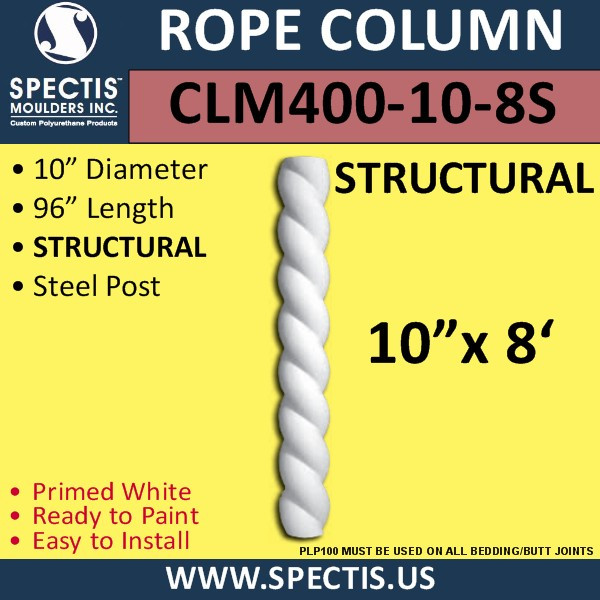 CLM400-10-8S Rope Column 10" x 96" STRUCTURAL