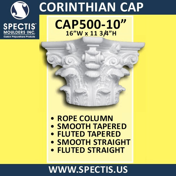 CAP500-10 Corinthian Cap 16"W x 11 3/4"H for 10" top column