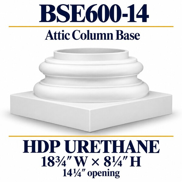 BSE600-14 Attic Column Base – 18¾″ W × 8¼″ H | 14¼″ opening – HDP urethane